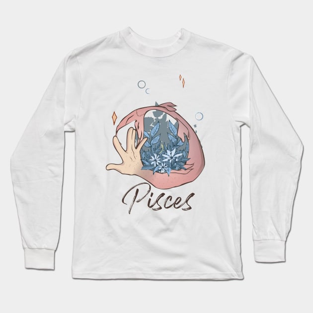 Pisces Long Sleeve T-Shirt by HiPolly